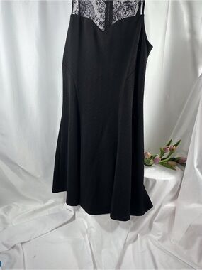 NWT, Black cocktail, lace overlay, fit and flare sleeveless, exposed zipper